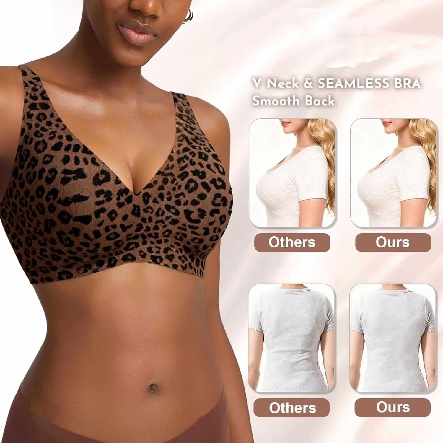 Sutiã com estampa de leopardo  - Plunge Bra Push Up avaliação e preço